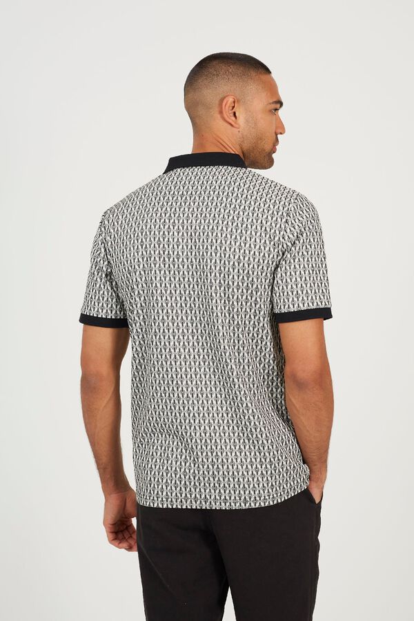 Brave Soul Short sleeve jacquard polo shirt black
