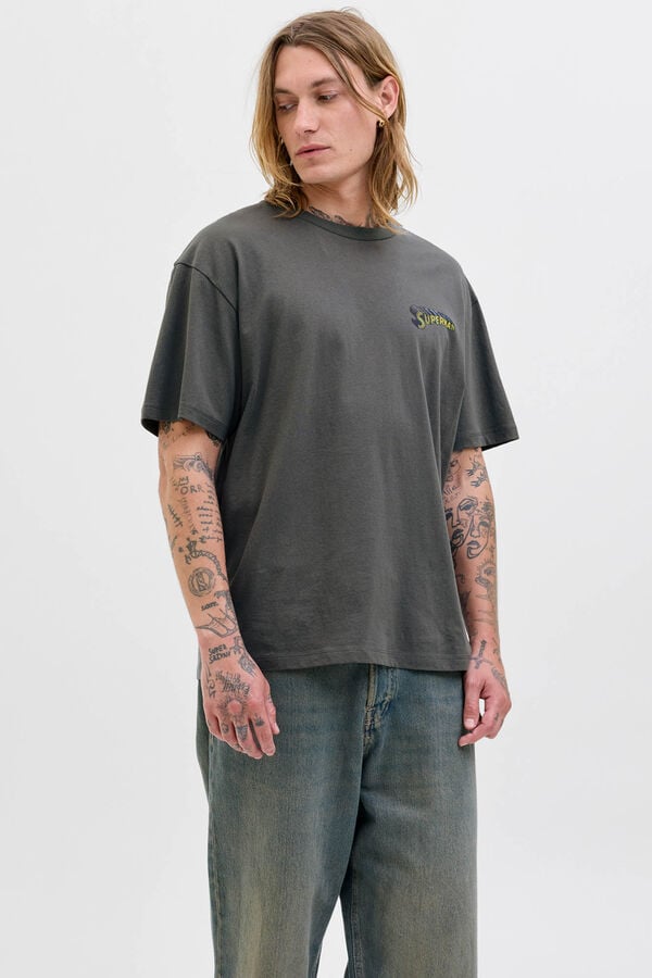 Jack & Jones Camiseta back print gris