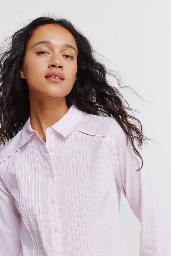 Springfield Pleated long sleeve shirt pink