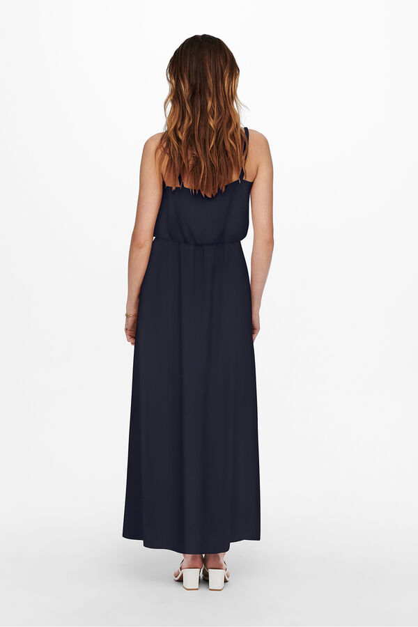 Only Langes einfarbiges Kleid Schwarz