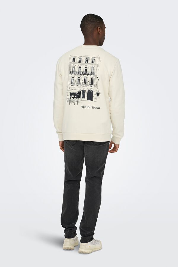 Only & Sons Sudadera cuello redondo blanco