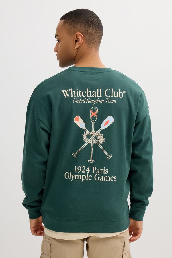 Inside Printed message sweatshirt green