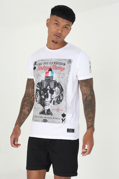 Springfield Camiseta calavera manga corta blanco