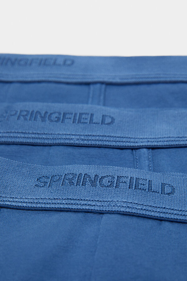 Springfield Lot 3 boxers basiques coton bleu