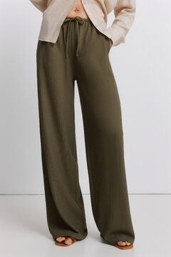 Springfield Wide leg structure long trousers