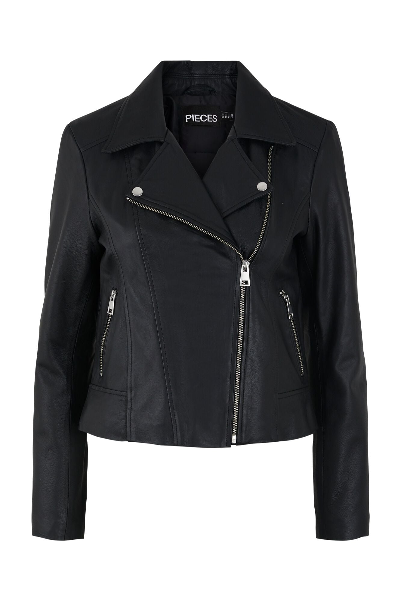 Pieces Chaqueta de piel tipo biker