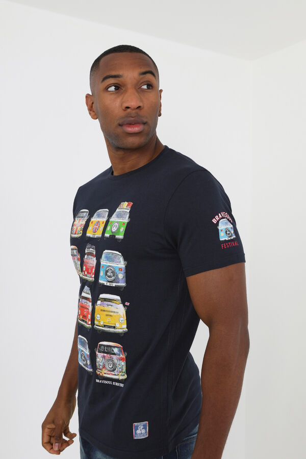 Brave Soul Short sleeve vans T-shirt blue