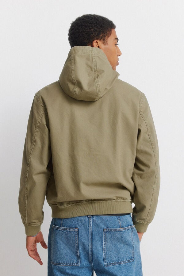 Springfield Cotton hooded jacket beige