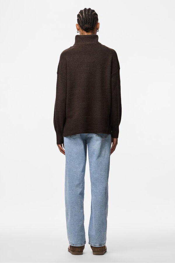 Pieces Basic turned-up sweater nude