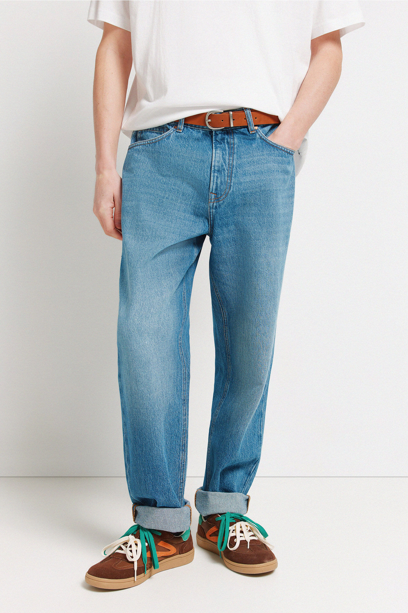 Springfield Medium wash straight fit jeans
