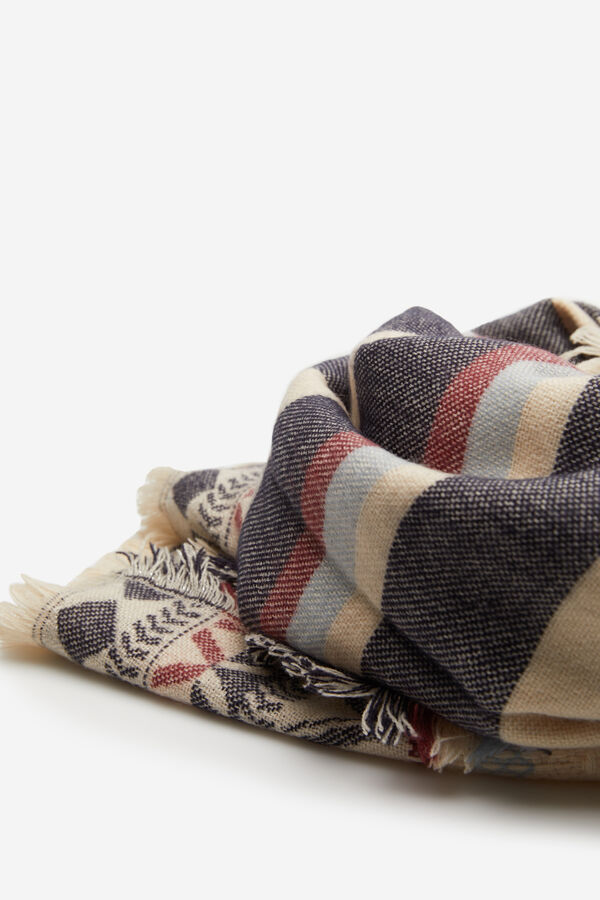 Springfield Ethnic jacquard scarf blue