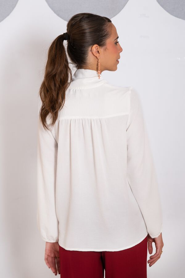 Cul Sac Bow button shirt beige