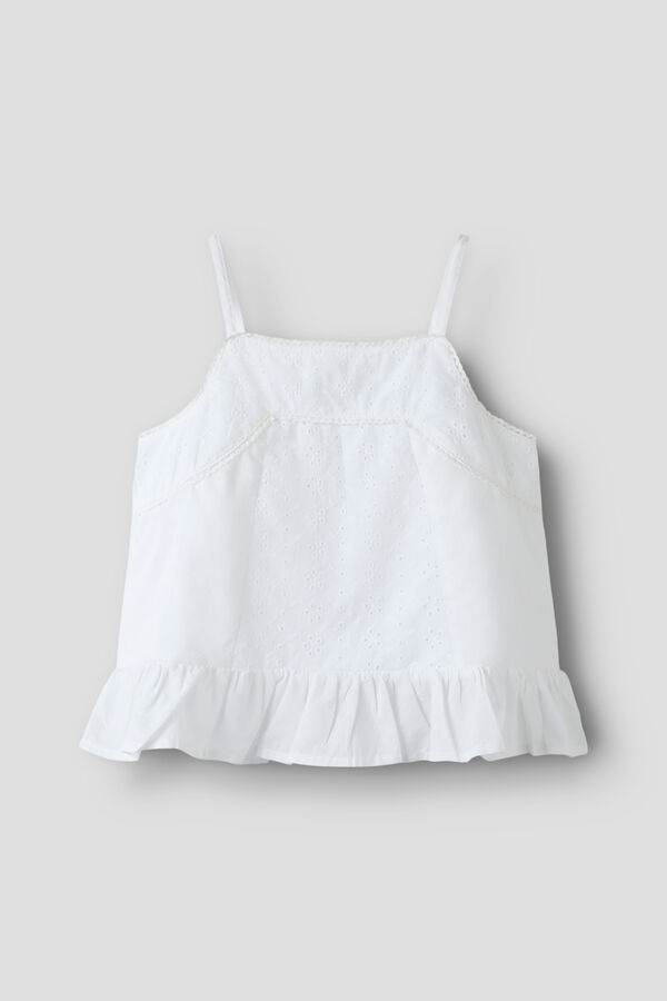 Name It Top de al&ccedil;as com renda branco