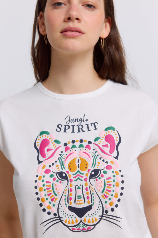 Springfield T-shirt sem mangas com desenho branco