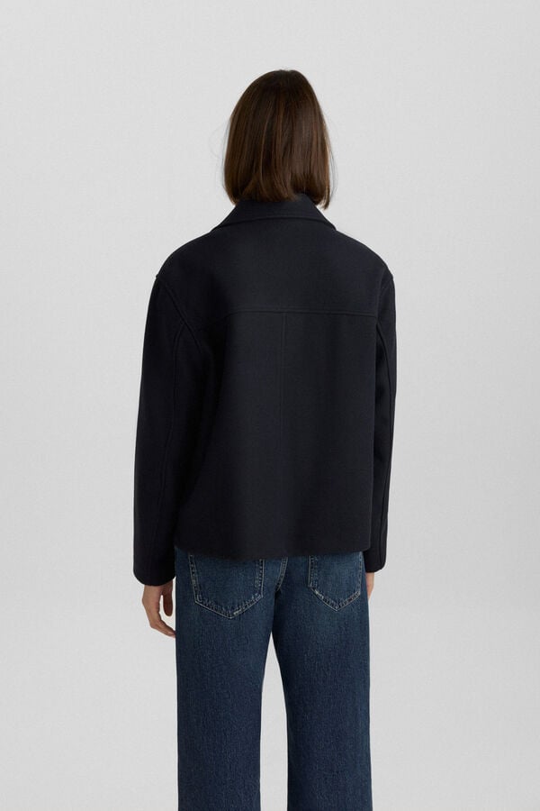 Springfield Double-breasted short jacket blue
