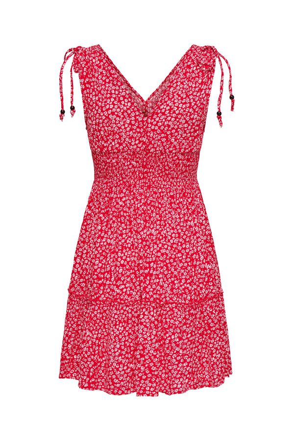Only Floral print short dress brown