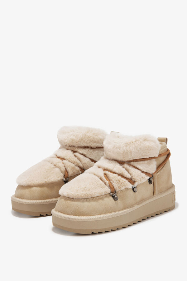 D. Franklin Low Nordic ankle boots with fur lining gris