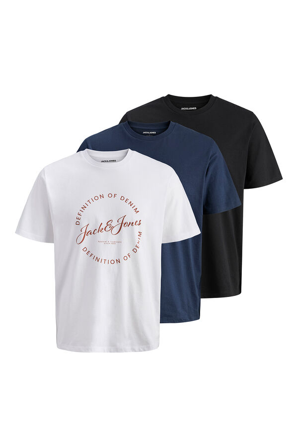 Jack & Jones Pack tres camisetas de algod&oacute;n blanco