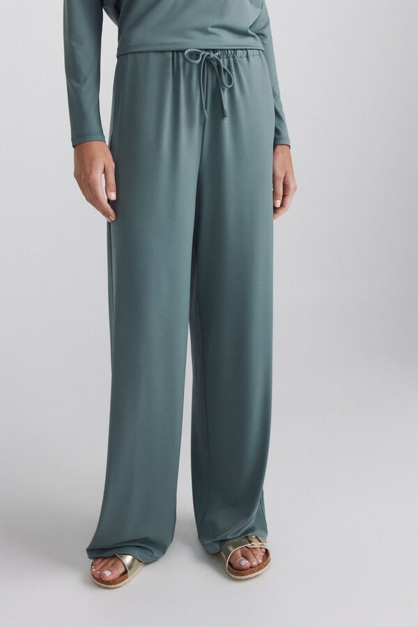Springfield Fluid viscose trousers green