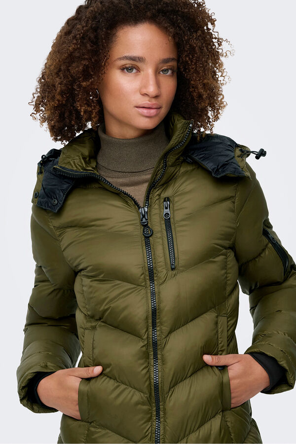 Only Sobretudo acolchoado imperme&aacute;vel verde