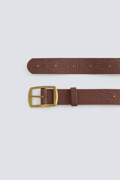 Springfield Ceinture marron &agrave; motif clous