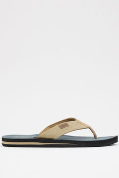 Springfield Combined canvas thong sandal brun