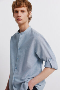 Springfield Linen mandarin collar shirt