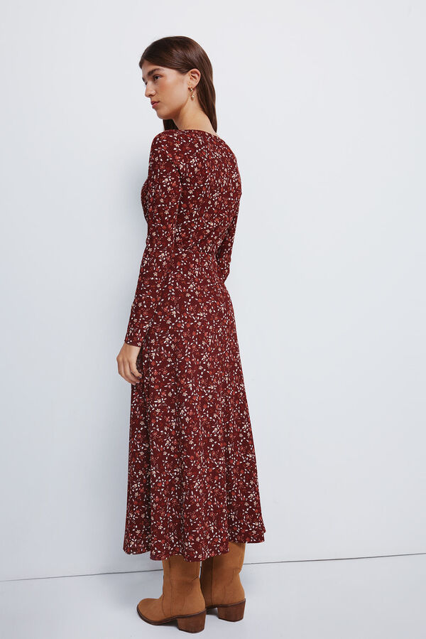 Springfield Floral midi dress red