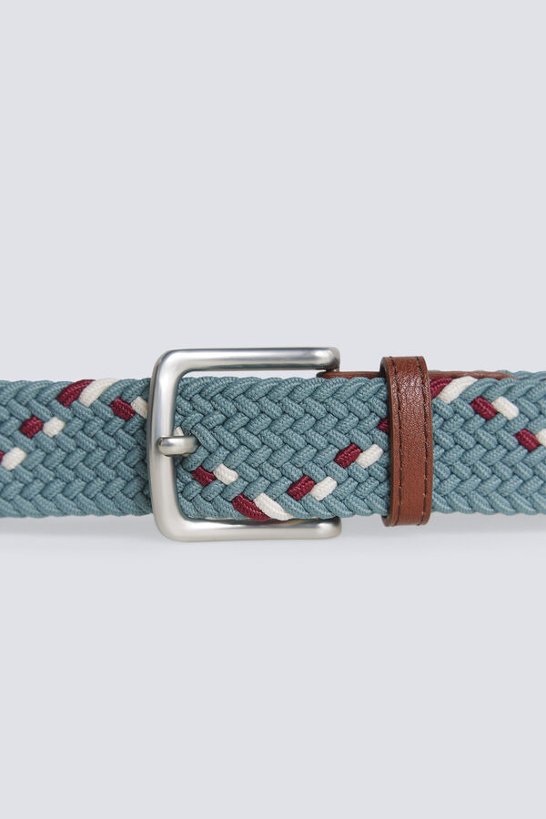 Springfield Braided belt with contrast zigzag blue