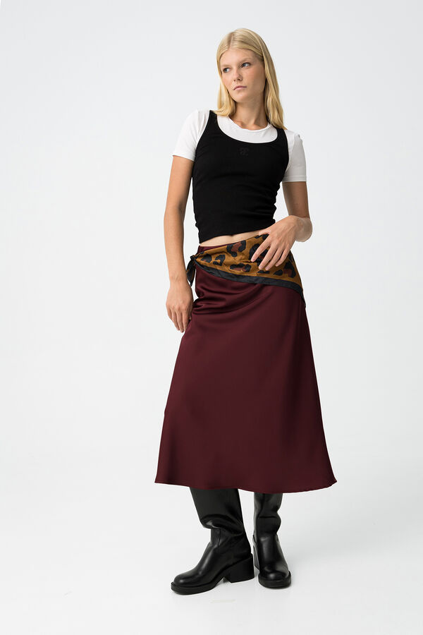 Tiffosi Skirt Midi Satin-Finish nude