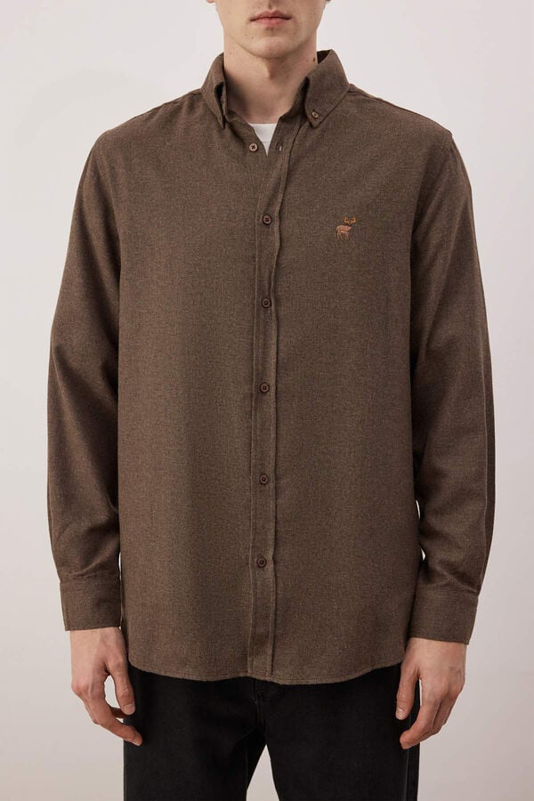 Trendyol Camisa de algod&oacute;n con cierre de botones beige