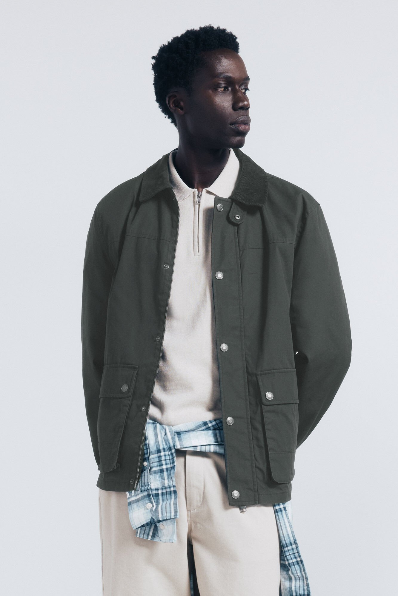 Springfield Parka curta de gola veludo