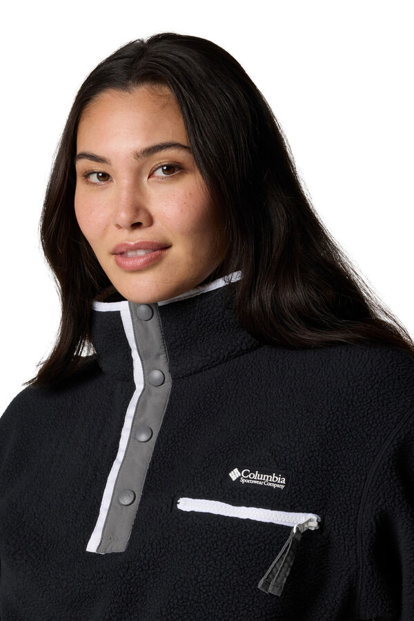 Columbia Casaco feminino Helvetia&trade; II com fecho m&eacute;dio Sherpa polar preto