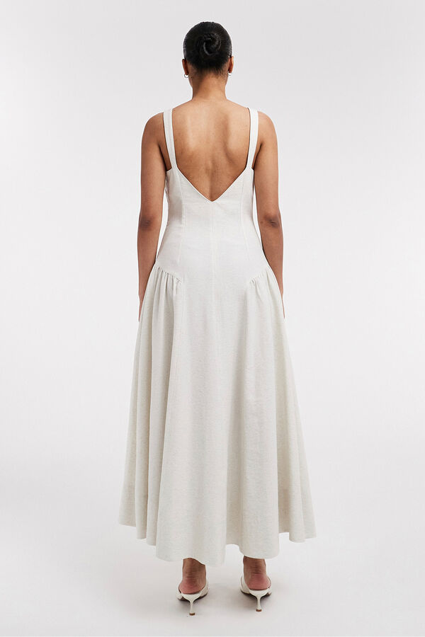 Topshop Long strap dress nude