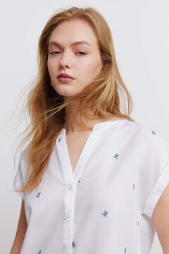 Springfield Cotton mandarin collar shirt