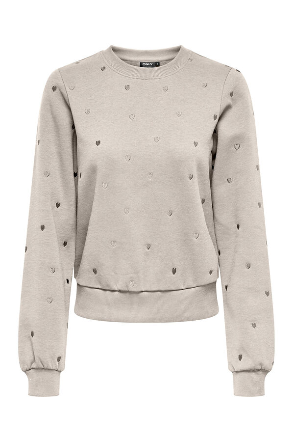 Only Sudadera bordado lurex beige