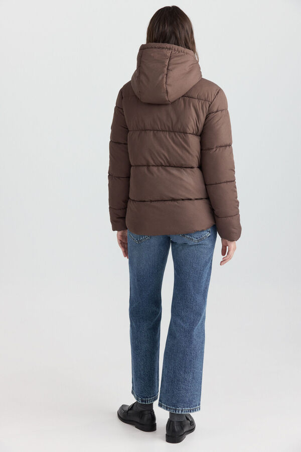 Springfield Kurze gesteppte Jacke mit Kapuze Nude