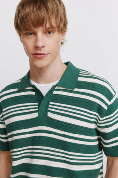 Springfield Striped link structure polo shirt