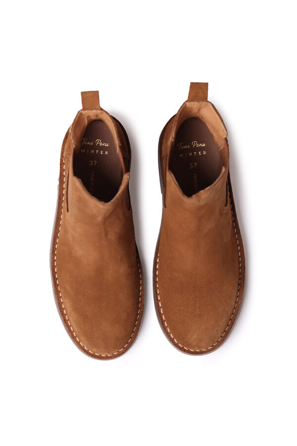 Toni Pons Women's split leather ankle boot in toast mink