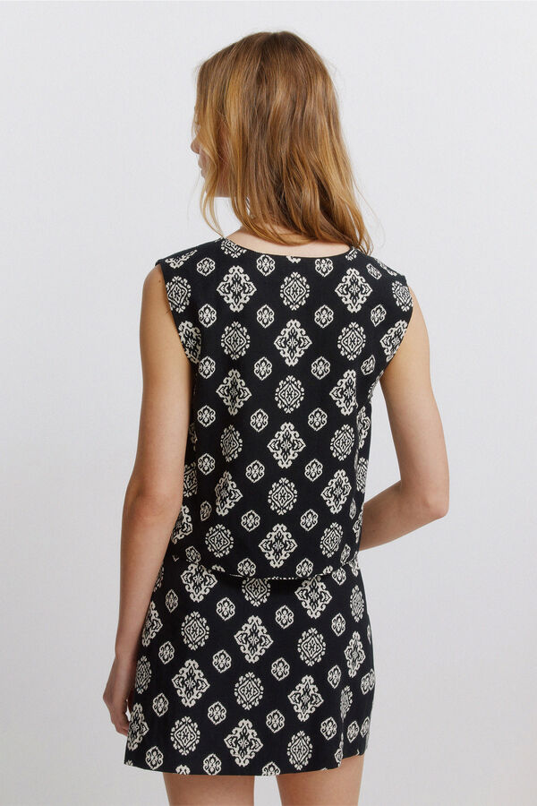 Springfield Ethnic print gilet black