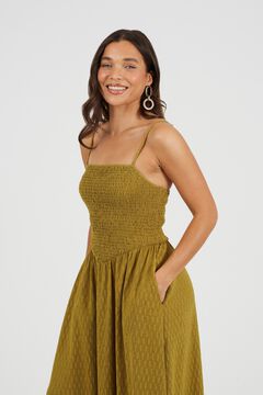 Brave Soul Vestido comprido com detalhe franzido