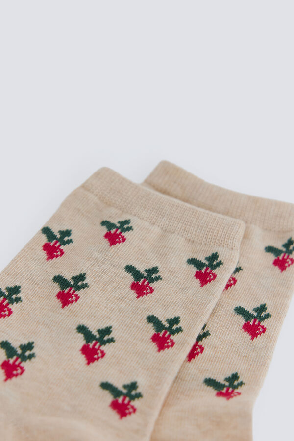 Springfield Duge čarape sa printom rotkvica Braon