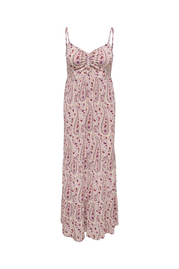JDY Bedrucktes Midi-Kleid Wei&szlig;