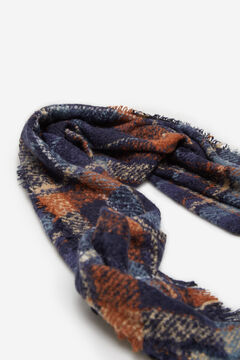 Springfield Checked lurex scarf indigo blue