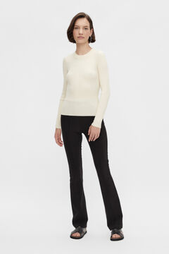 Springfield Basic jersey-knit jumper with ribbed construction and round neck. Long sleeves. brown