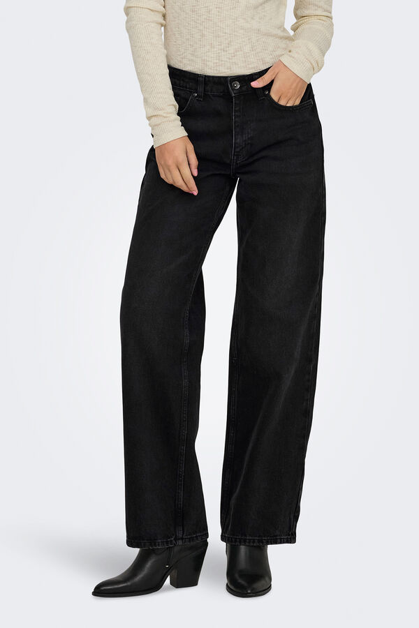Only Jeans estilo largo preto