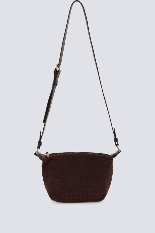 Springfield Faux suede crossbody nude