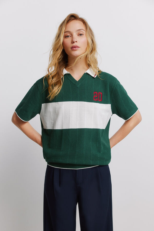 Springfield Polo desportivo com contraste verde