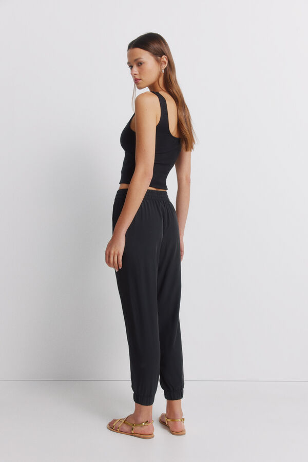 Springfield Jogger trousers with elasticated trim black