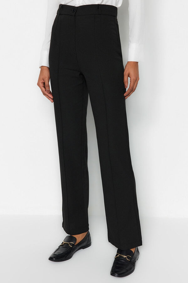 Trendyol High waist trousers Crna